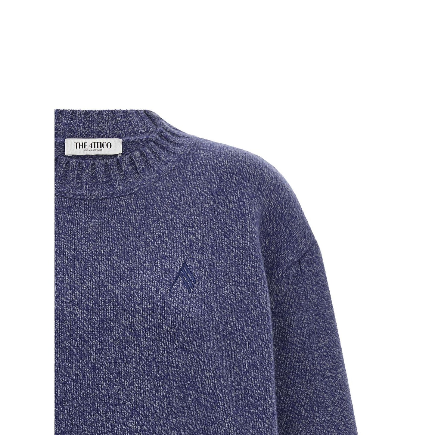 The Attico Blue Virgin Wool Cardigan
