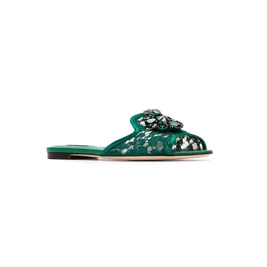 Dolce & Gabbana Slippers in lace with crystals