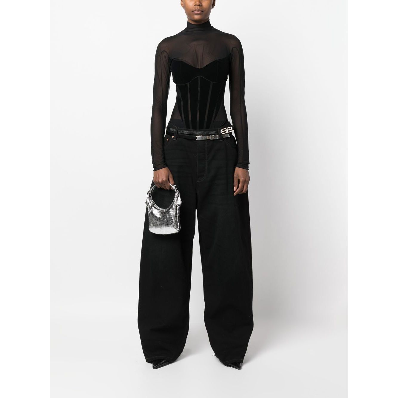 By Far Pre Cosmo metallic top-handle bag