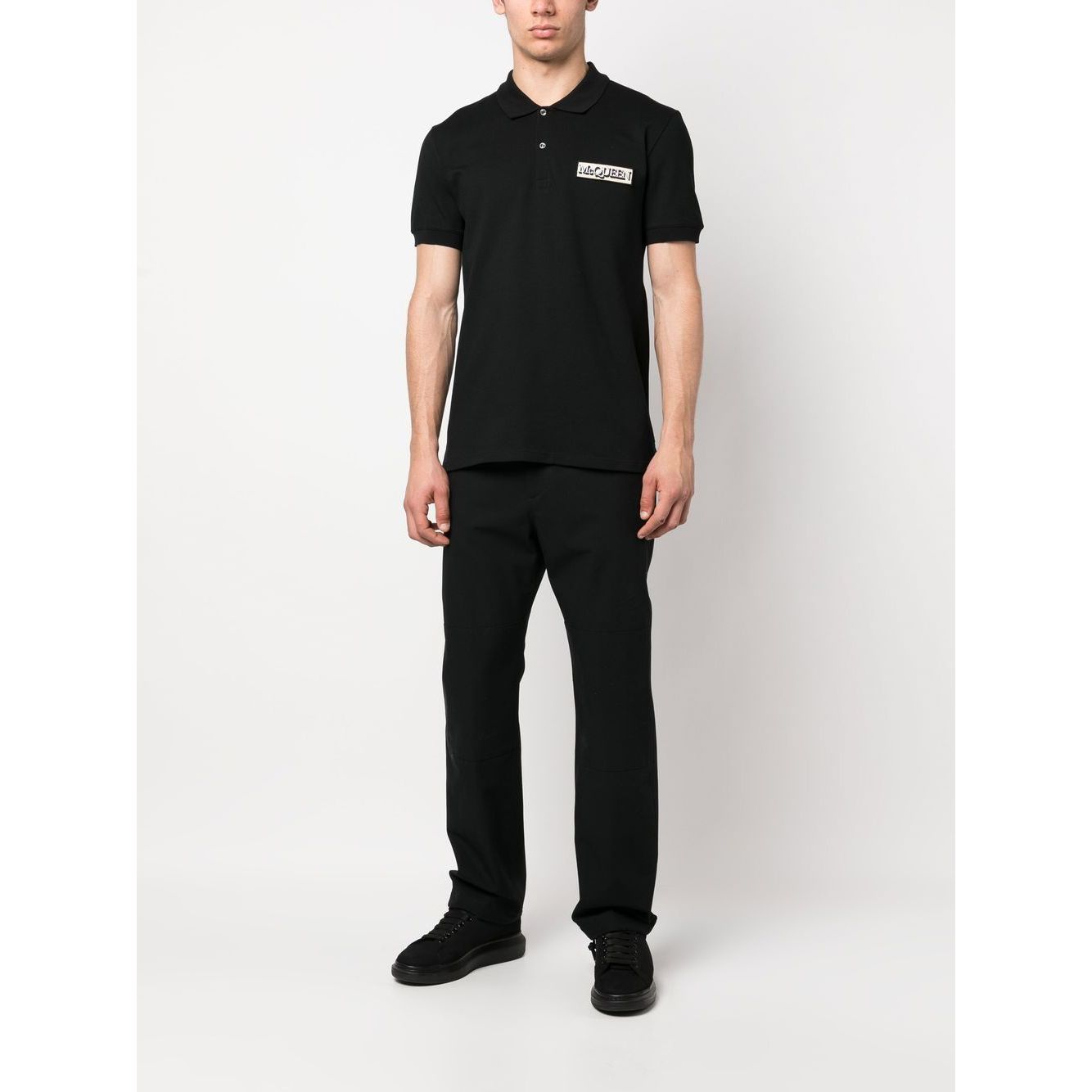 Alexander McQueen drawstring-hem Cotton Trousers