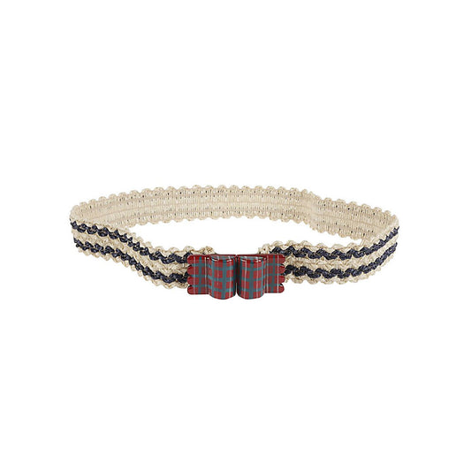 Exquisite J Striped raffia belt Belts