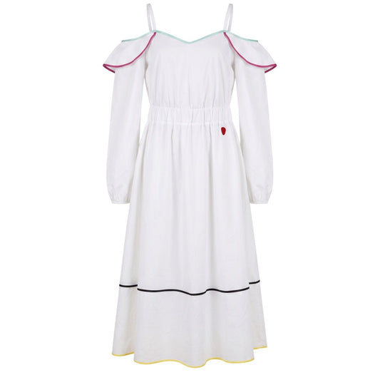 Trussardi Jeans White Cotton Women Dress