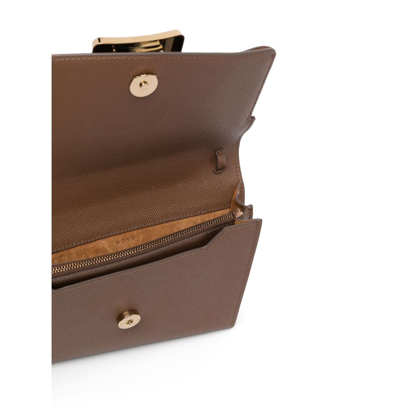 Front view with bag zipped and handles upright.