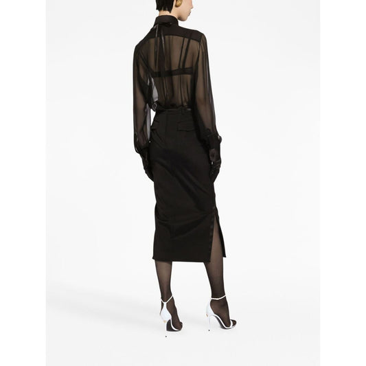 Dolce & Gabbana Silk chiffon shirt with satin details