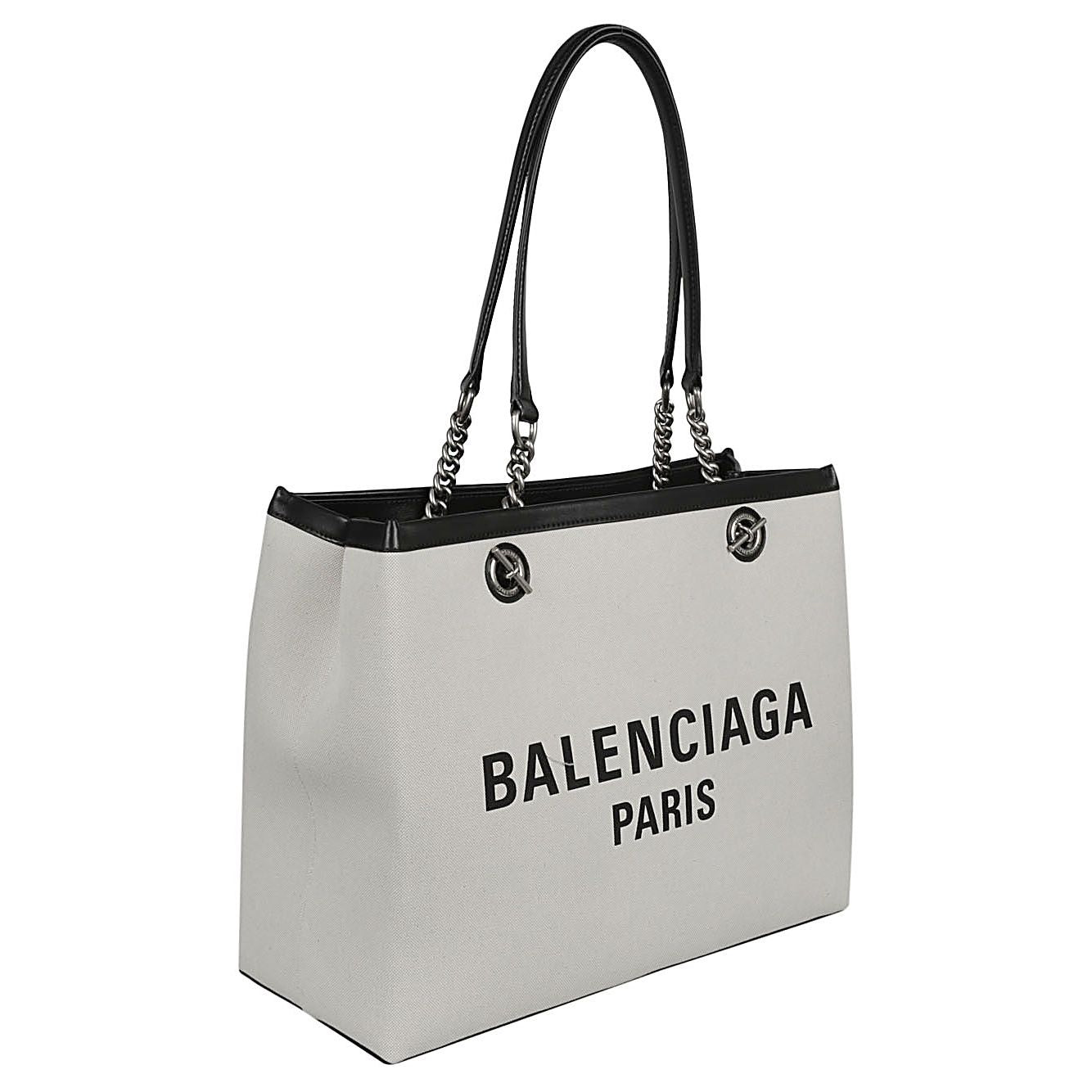 Balenciaga logo print canvas tote bag