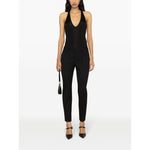 Saint Laurent plunging satin tank top