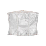 Ganni Silver Foil Denim Corsage