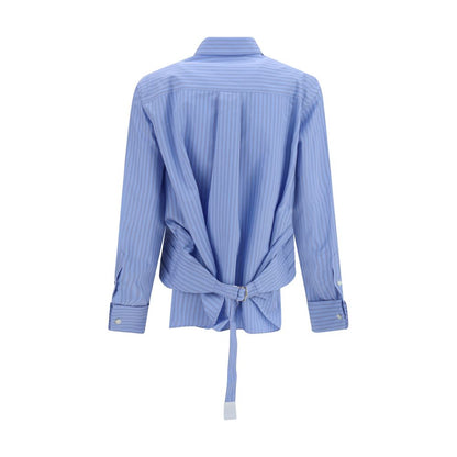 Sacai Blue Cotton Pattern Shirt