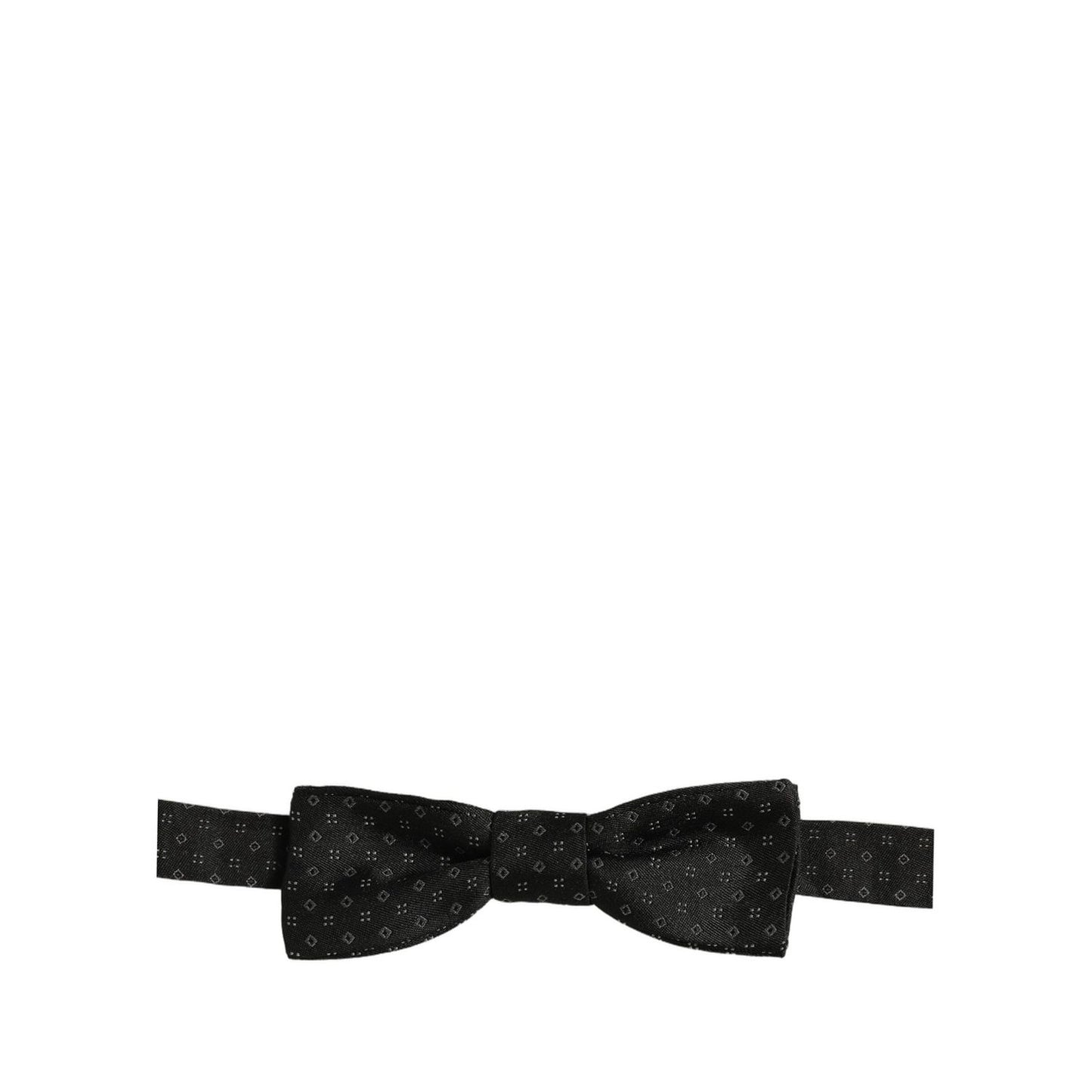Dolce & Gabbana Black Diamond Pattern Adjustable Neck Papillon Bow Tie