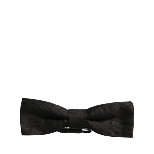 Dolce & Gabbana Men Black 100% Silk Adjustable Neck Papillon Bow Tie
