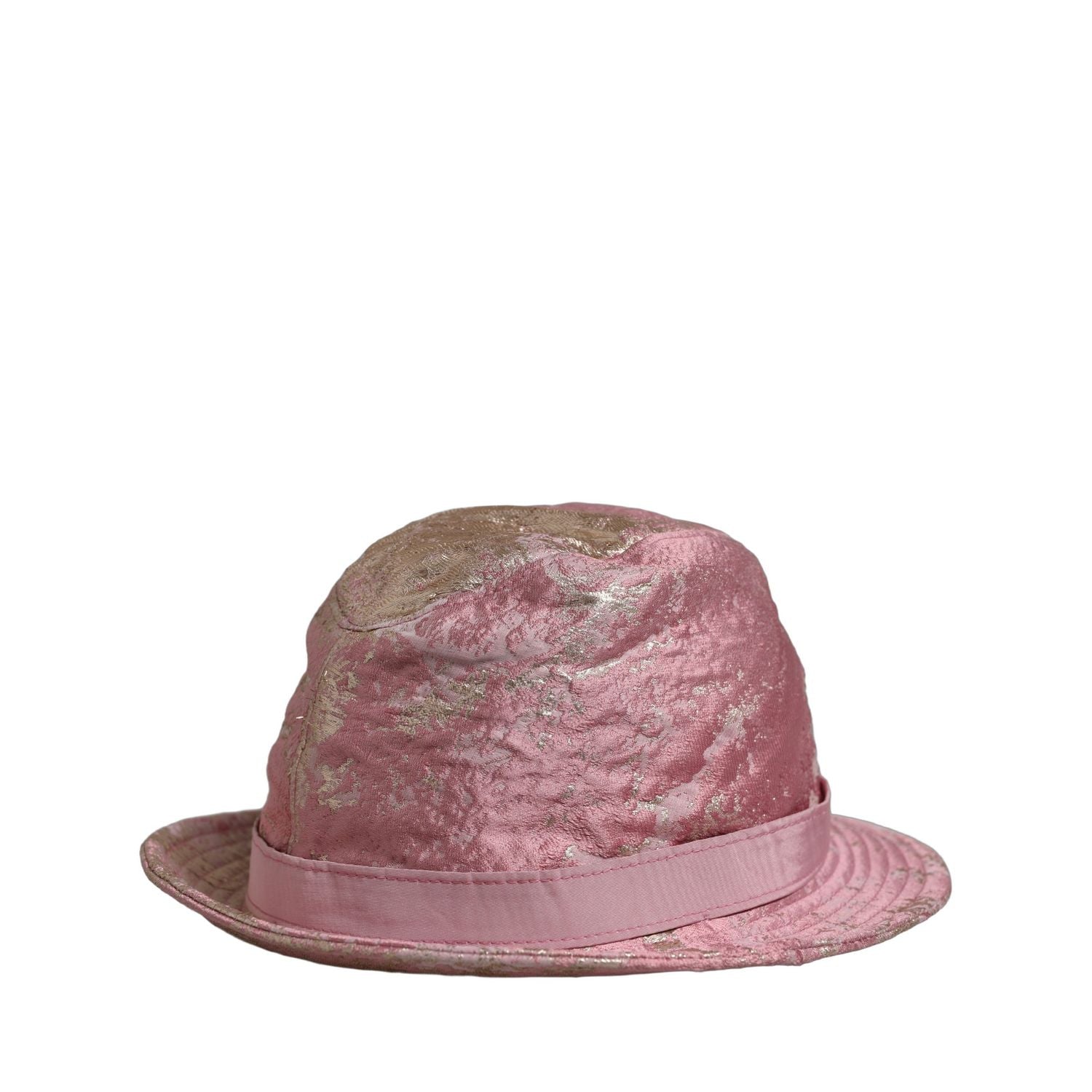 Dolce & Gabbana Pink Metallic Jacquard Pattern Bucket Capello Hat