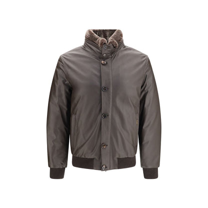 MooRER Brown Leather Leather Jacket
