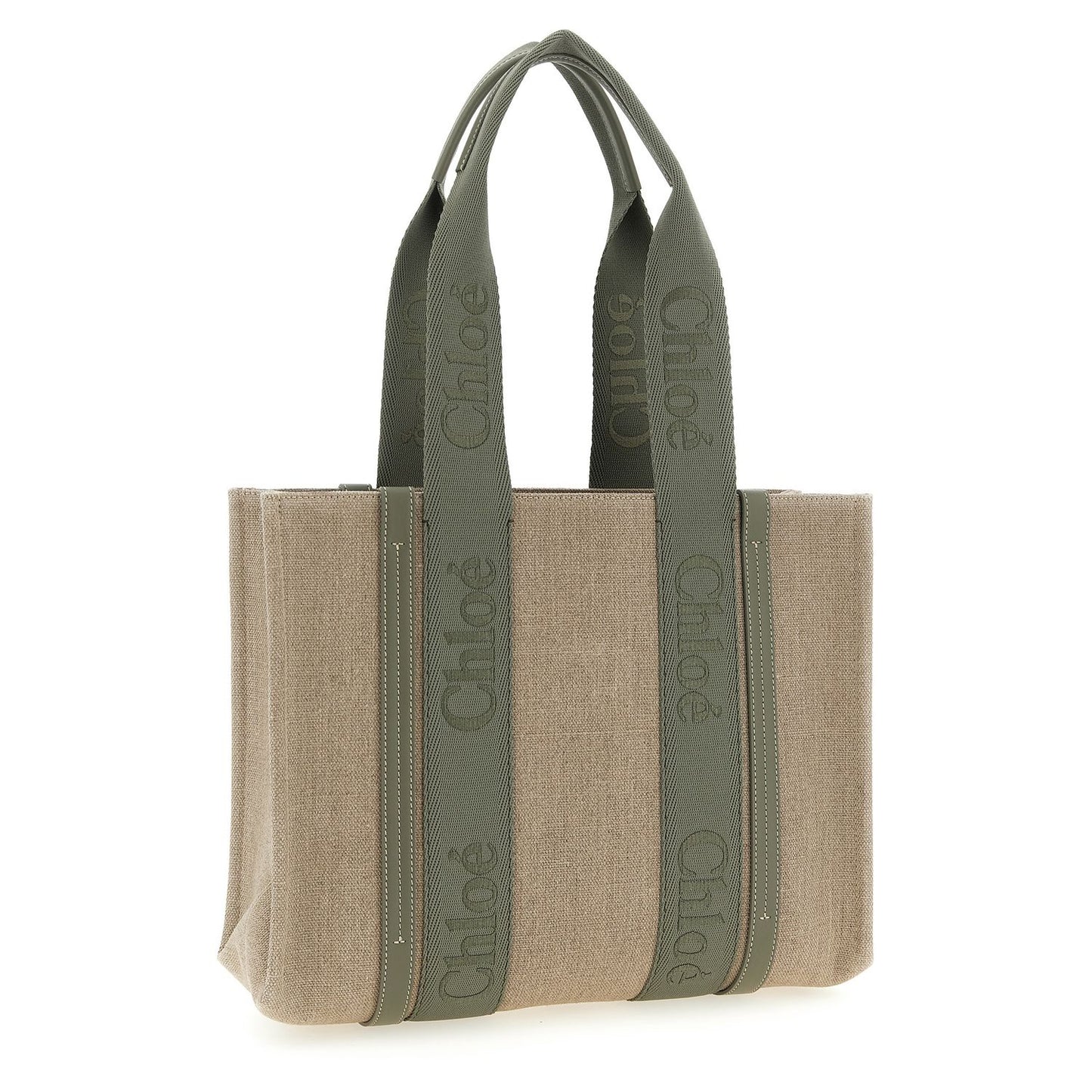 Chloé Bicolor Linen Tote Bag
