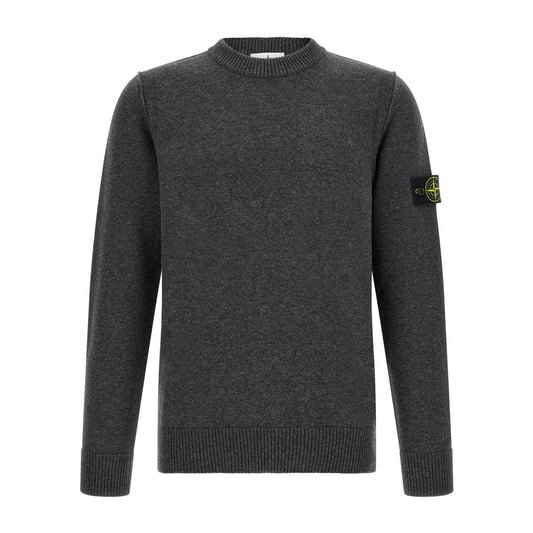 Stone Island Gray Virgin Wool Cardigan