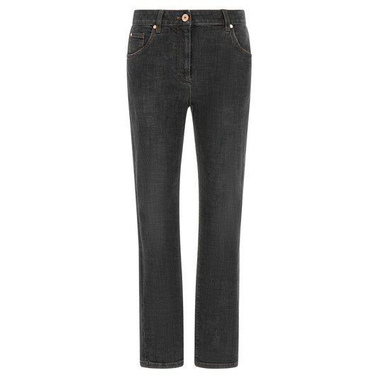 Brunello Cucinelli Gray Cotton Slim Fit Jeans
