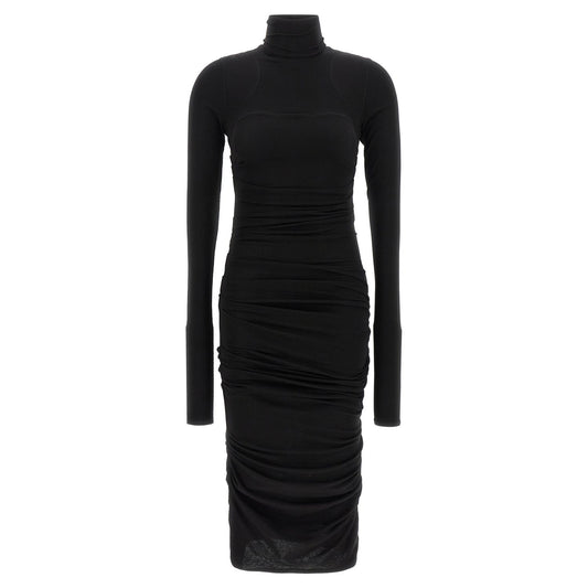 Elisabetta Franchi Black Lycra Midi Dress