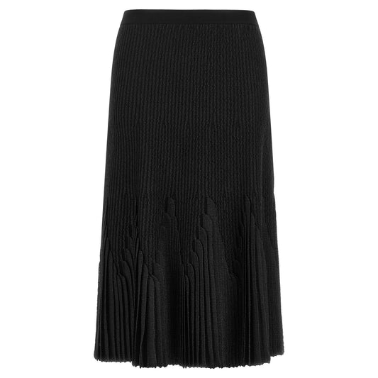 Elisabetta Franchi Black Viscose Midi Skirt