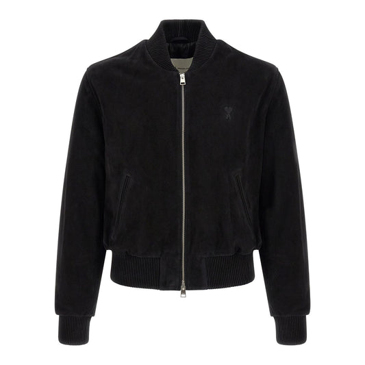 Ami Paris Black Goatskin Bomber