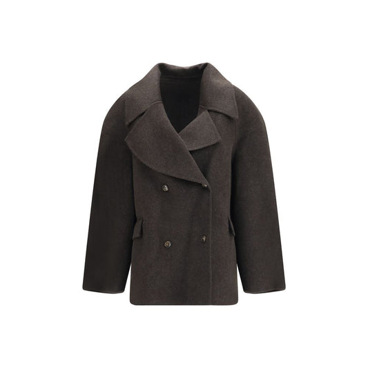 Loulou De Saison Brown Wool Oves Aries Full-Length Jacket