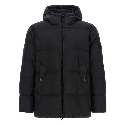 Stone Island Black Polyamide Full-Length Jacket