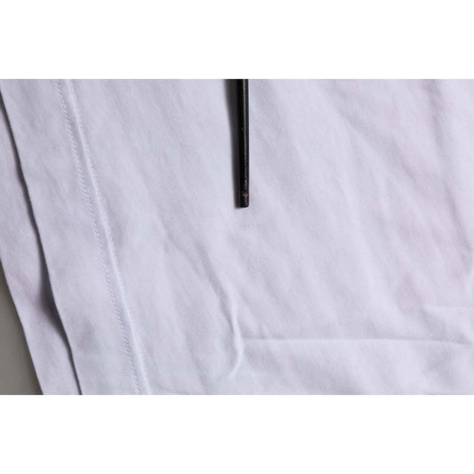 Dolce & Gabbana White Cotton Gold DG Logo Crew Neck T-shirt