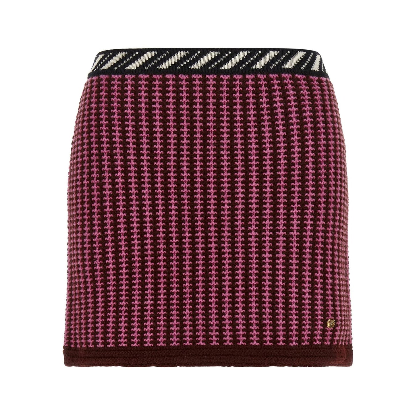 Versace Multicolor Virgin Wool Long Skirt