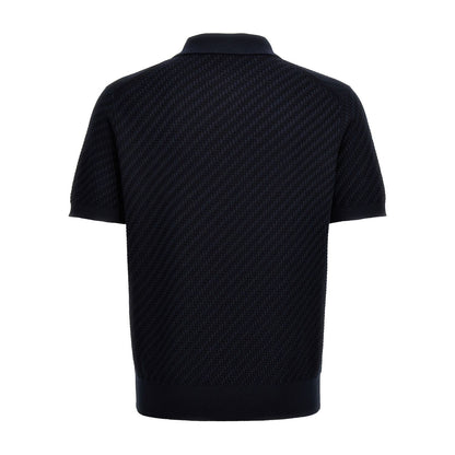 Brioni Blue Cotton Polo Shirt