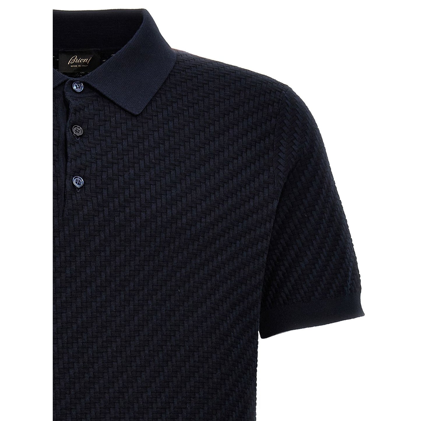Brioni Blue Cotton Polo Shirt