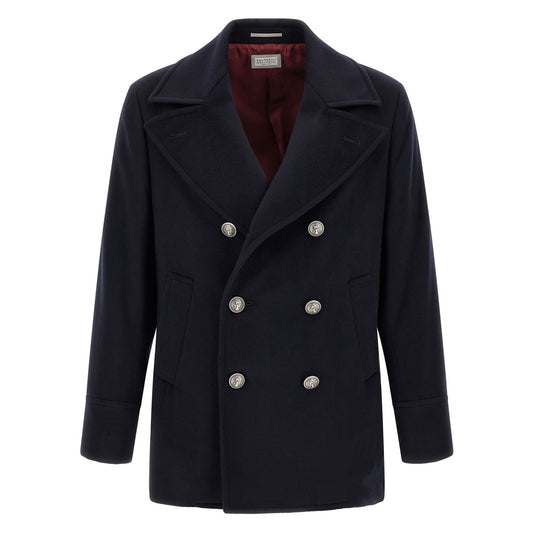 Brunello Cucinelli Blue Virgin Wool Coat