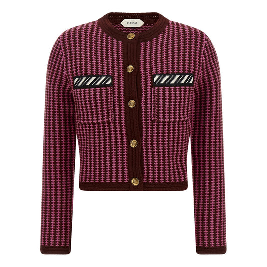 Versace Multicolor Virgin Wool Cardigan
