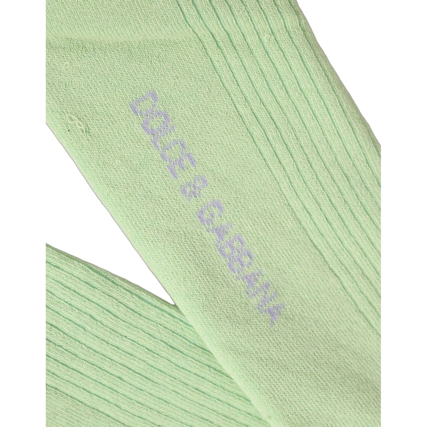 Dolce & Gabbana Men Light Green Logo Over Calf Accessory Socks
