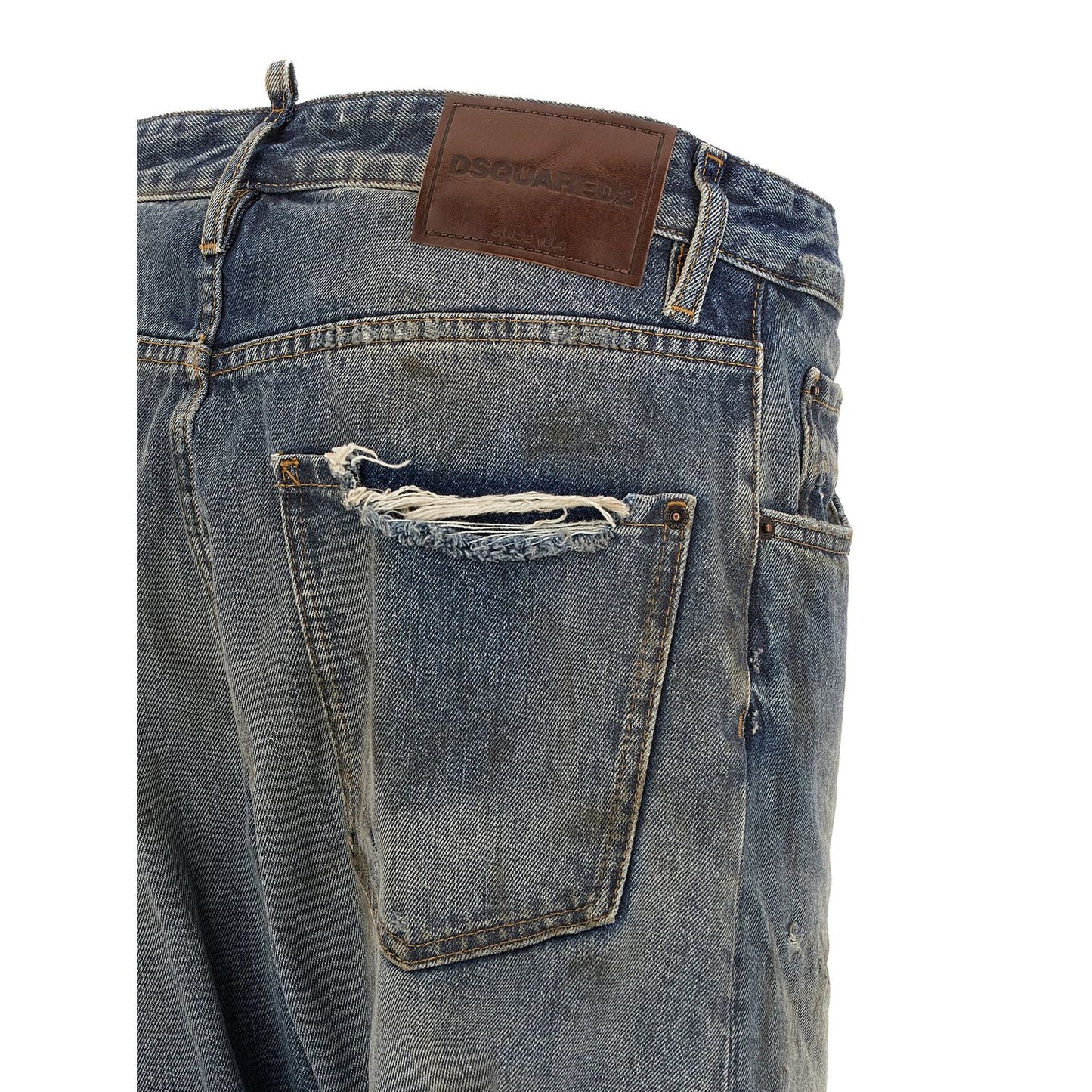 Dsquared² Blue Cotton Relaxed Fit Jeans