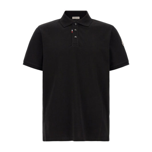 Moncler Black Cotton Polo Shirt