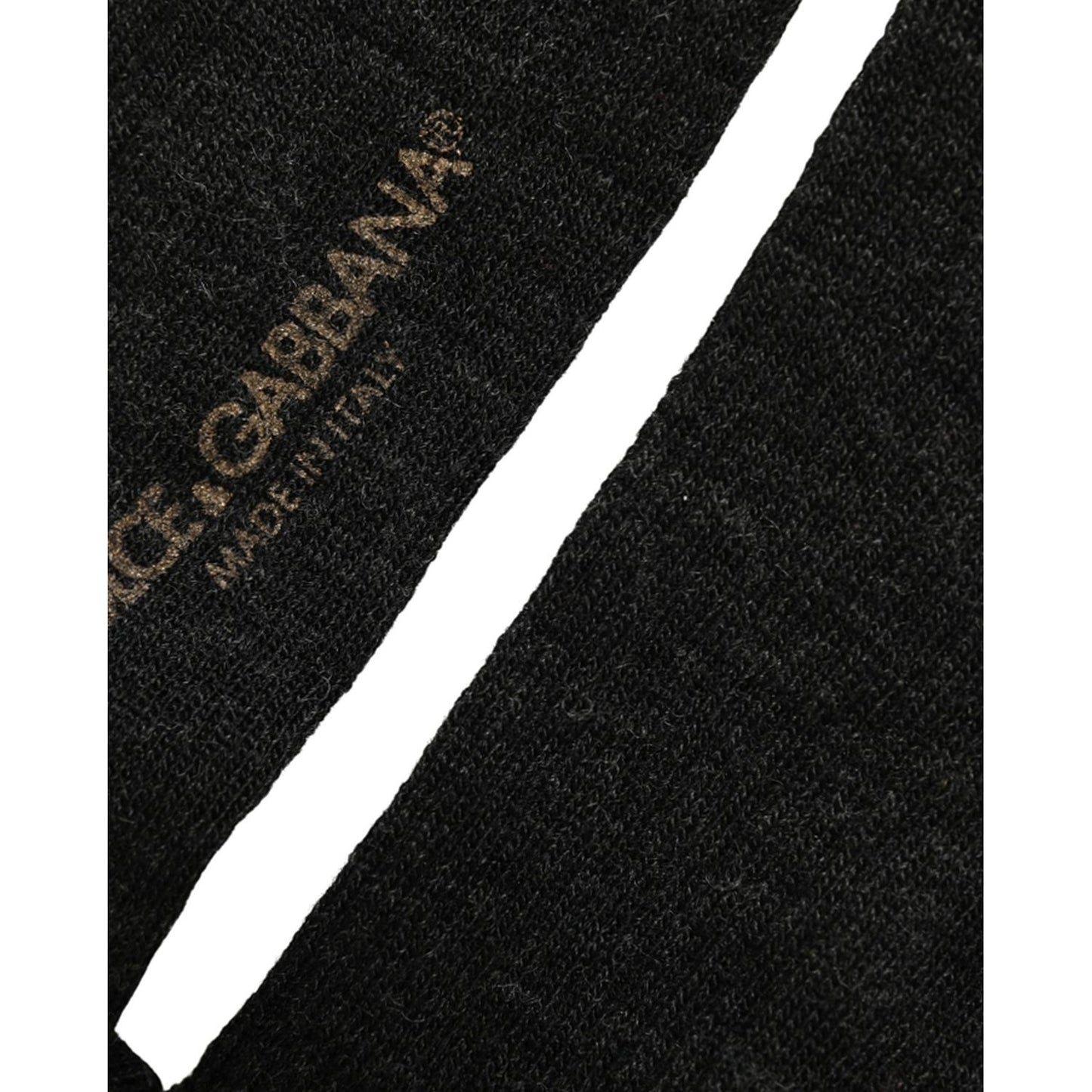 Dolce & Gabbana Black Wool DG Logo Mid Calf Accessory Socks