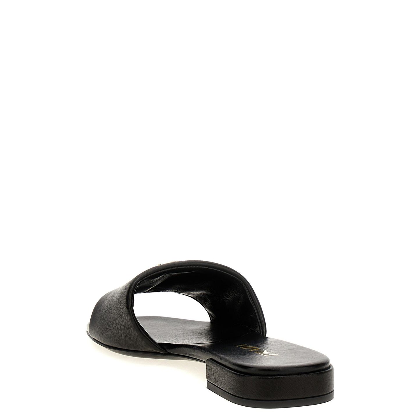 Prada Black Lamb Leather Slides