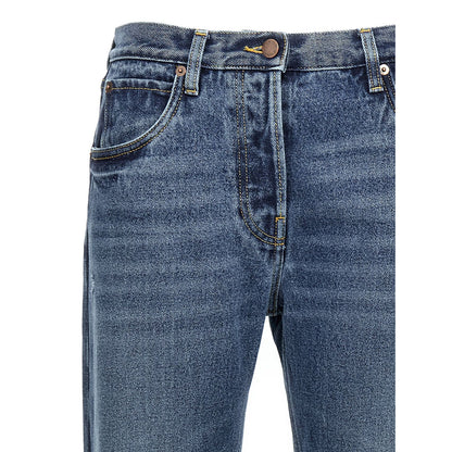 Prada Blue Cotton Straight-Leg Jeans
