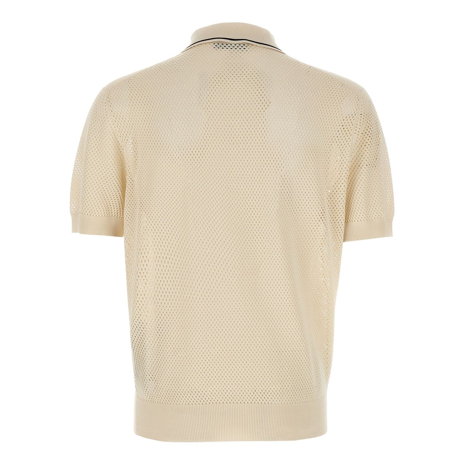 Prada White Silk Polo Shirt