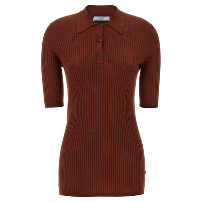 Prada Brown Cotton Polo Shirt