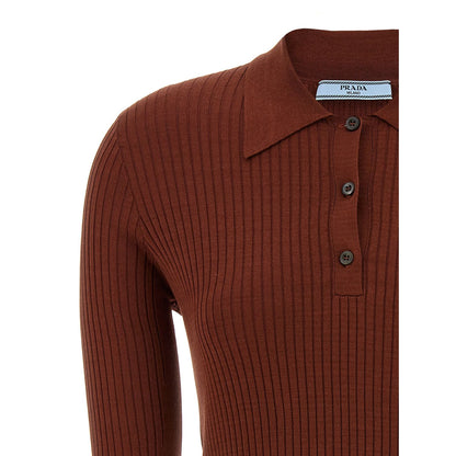 Prada Brown Cotton Polo Shirt