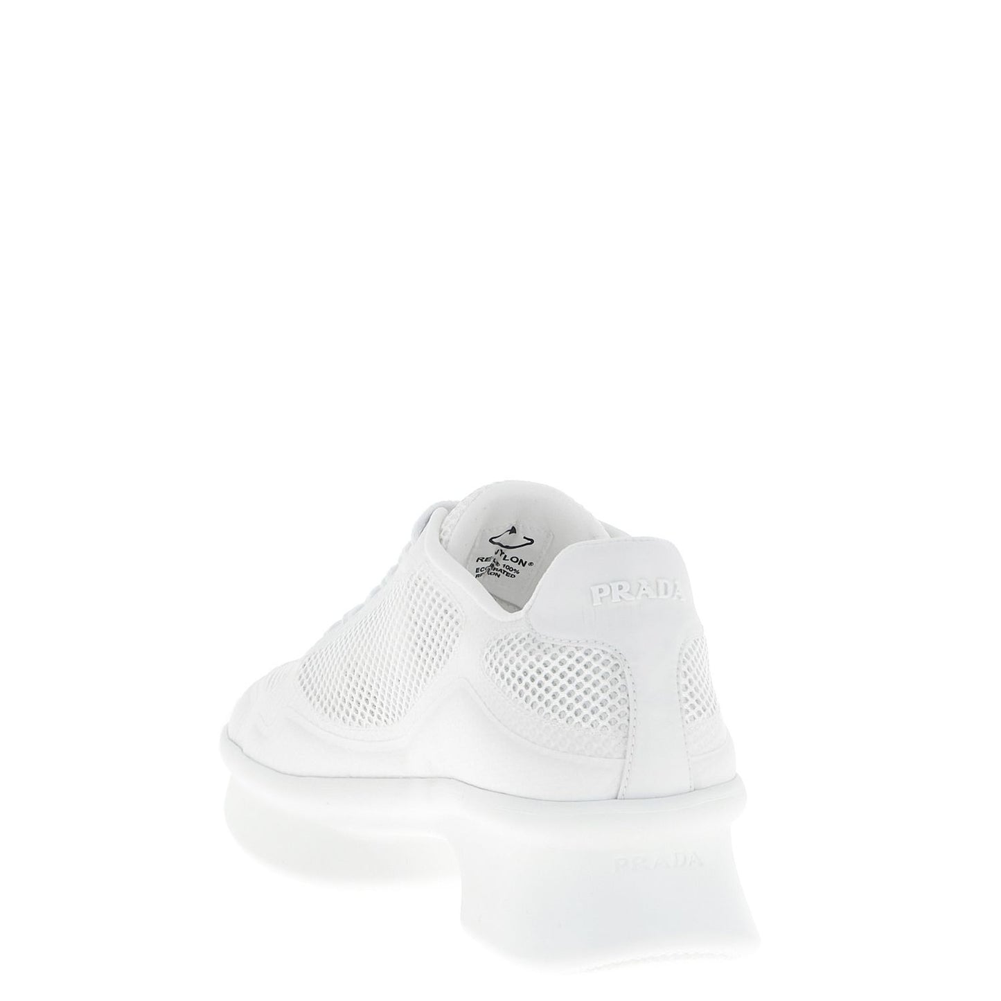 Prada White Polyester Athletic Sneakers