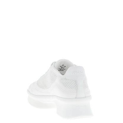 Prada White Polyester Athletic Sneakers
