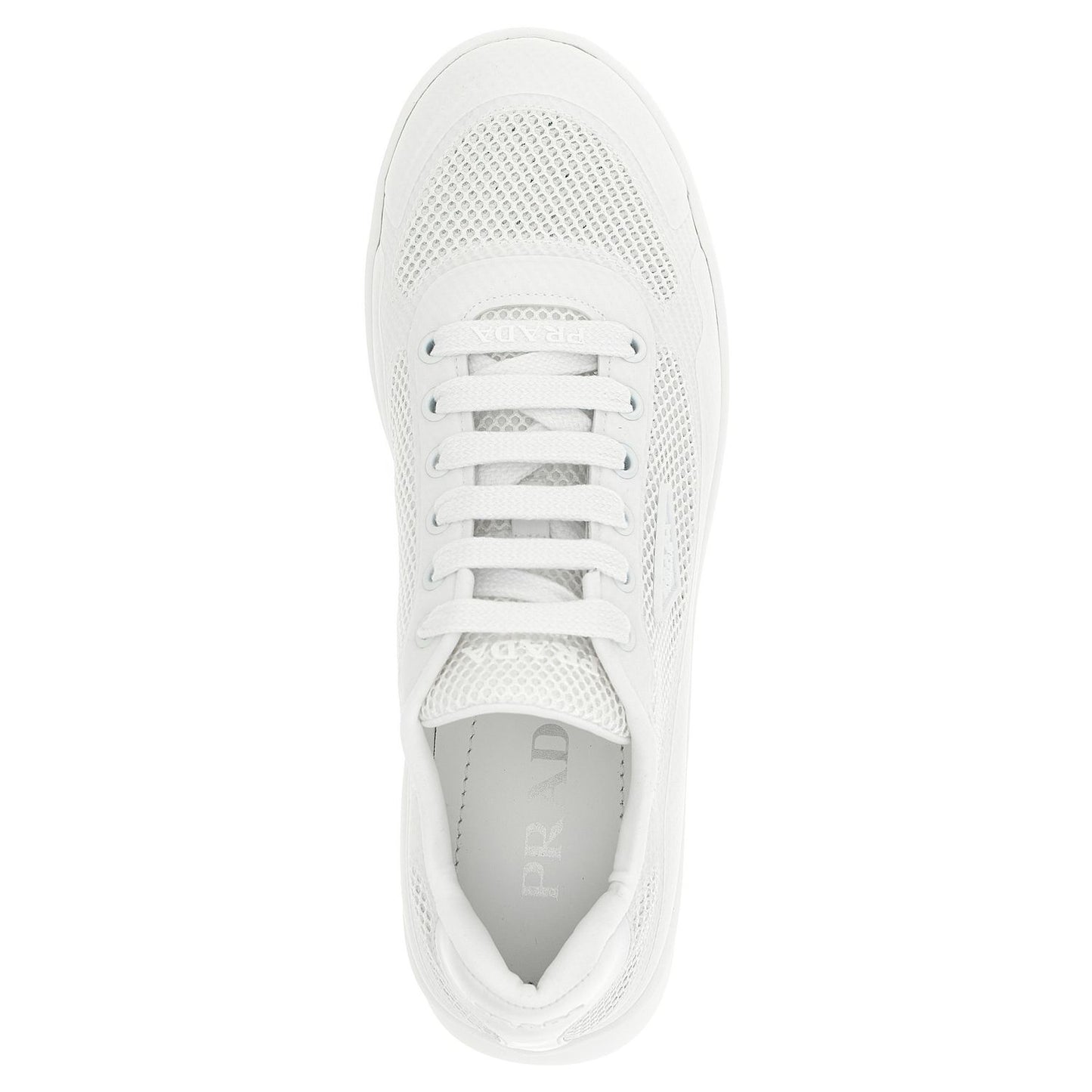 Prada White Polyester Athletic Sneakers