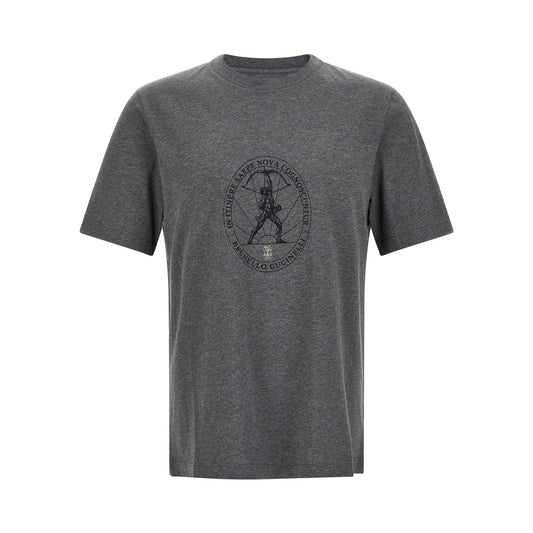 Brunello Cucinelli Gray Cotton T-Shirt