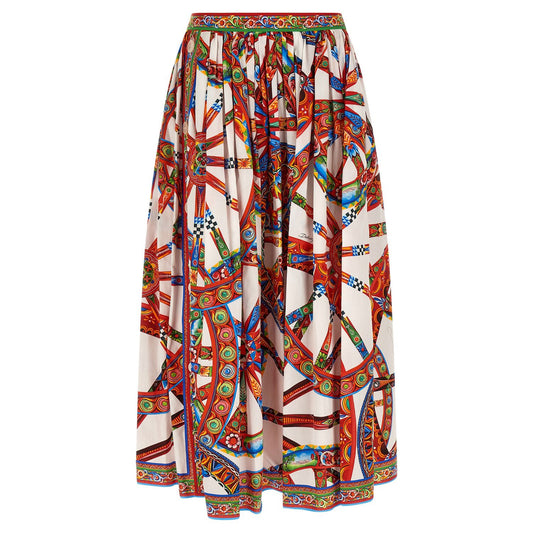 Dolce & Gabbana Multicolor Cotton Midi Skirt