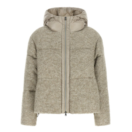 Herno Beige Wool Full-Length Jacket
