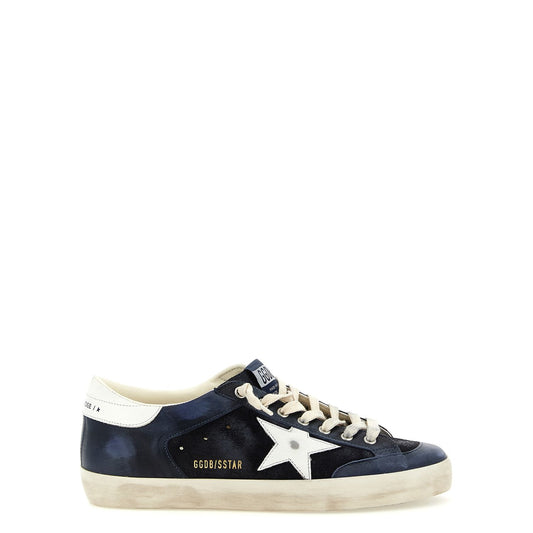Golden Goose Blue Cowhide Low Top Sneakers