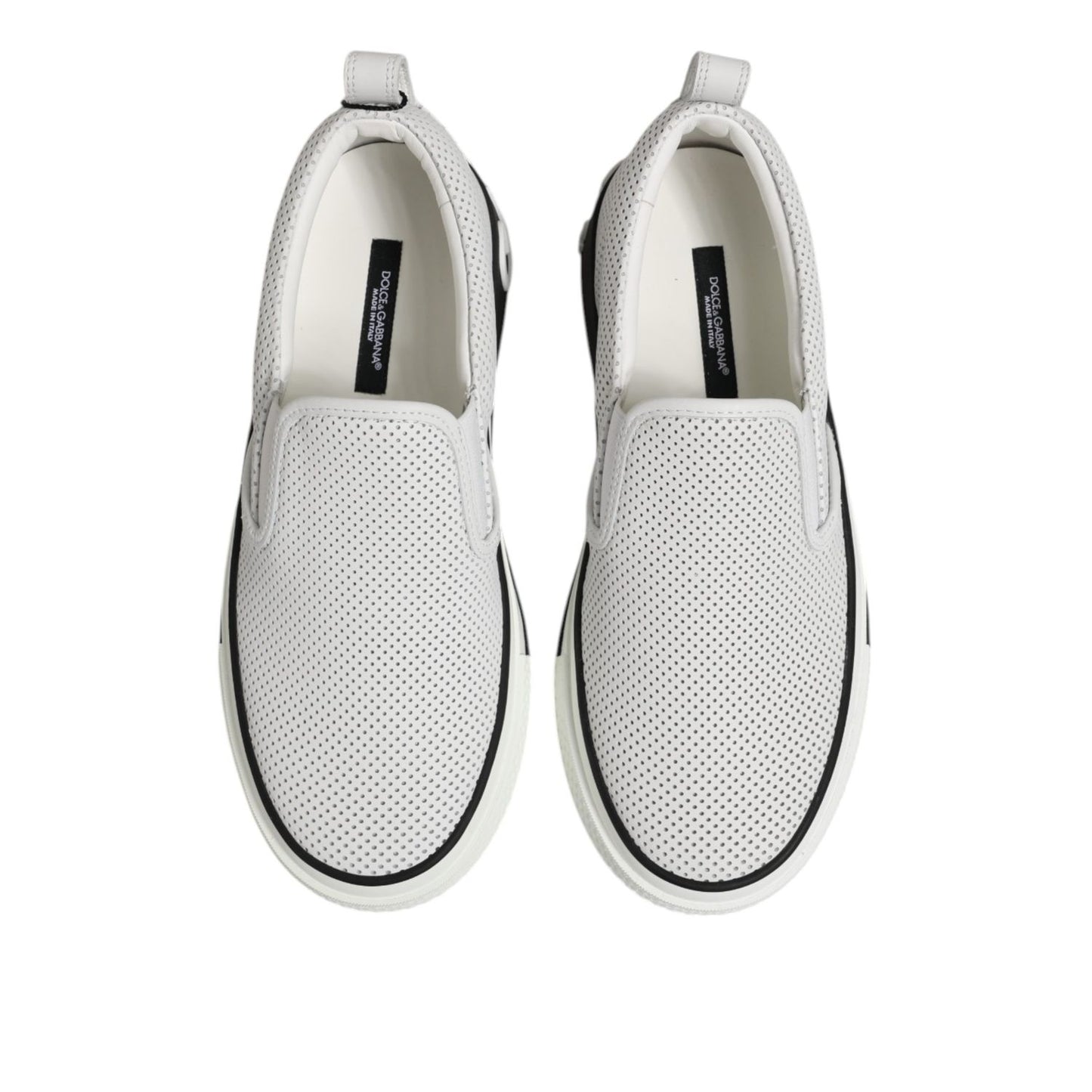 Dolce & Gabbana White Perforated Custom 2.Zero Sneakers Shoes