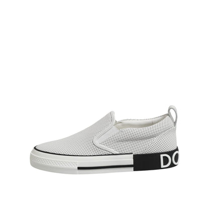 Dolce & Gabbana White Perforated Custom 2.Zero Sneakers Shoes