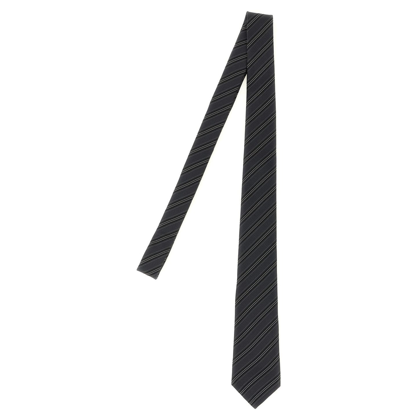 Saint Laurent Gray Silk Tie