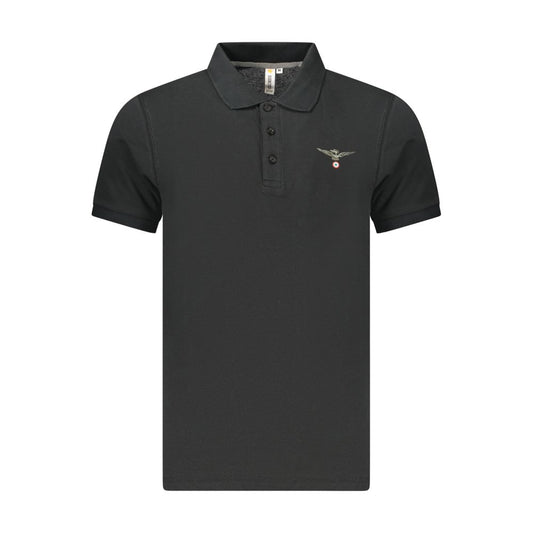 Accademia Militare Black Cotton Polo Shirt